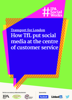 HOW TFL PUT SOCIAL MEDIA AT THE CENTRE OF CUSTOMER SERVICE - TRANSPORT FOR LONDON