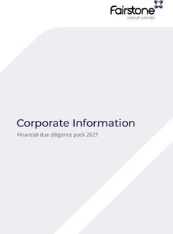 Corporate Information - Financial due diligence pack 2021 - Fairstone Group