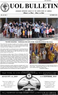 UOL BULLETIN UKRAINIAN ORTHODOX LEAGUE OF THE UNITED STATES OF AMERICA - Ukrainian Orthodox Church of the USA