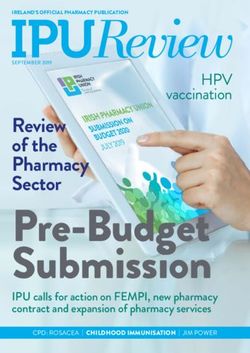 Pre-Budget Submission - Review of the Pharmacy Sector - Irish Pharmacy Union