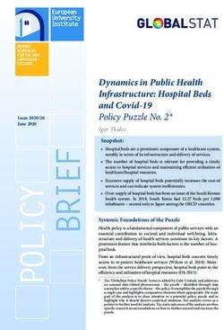Dynamics in Public Health Infrastructure: Hospital Beds and Covid-19 Policy Puzzle No. 2* - CADMUS ...
