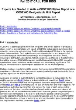 Fall 2017 CALL FOR BIDS Experts Are Needed to Write a COSEWIC Status Report or a COSEWIC Designatable Unit Report - Canada.ca