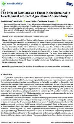 The Price of Farmland as a Factor in the Sustainable Development of Czech Agriculture (A Case Study) - MDPI