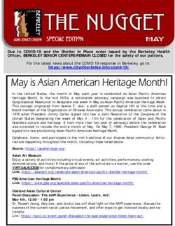 Due to COVID-19 and the Shelter In Place order issued by the Berkeley Health Officer, BERKELEY SENIOR CENTERS REMAIN CLOSED for the safety of our ...