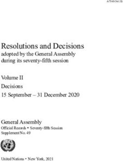 Resolutions and Decisions - adopted by the General Assembly during its seventy-fifth session Volume II Decisions 15 September - 31 December 2020 ...