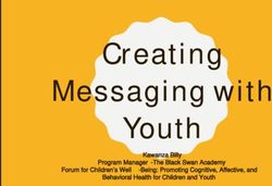 Creating Youth Messaging with - Kawanza Billy Program Manager -The Black Swan Academy Forum for Children's Well - National ...