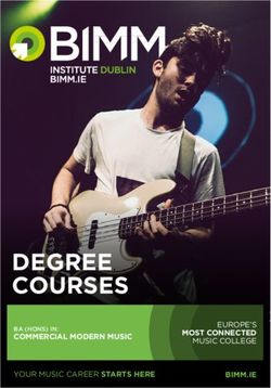 DEGREE COURSES COMMERCIAL MODERN MUSIC - BA (HONS) IN: BIMM