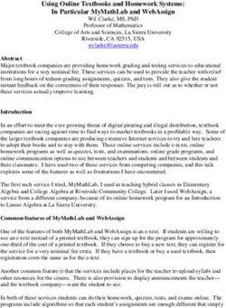 USING ONLINE TEXTBOOKS AND HOMEWORK SYSTEMS: IN PARTICULAR MYMATHLAB AND WEBASSIGN