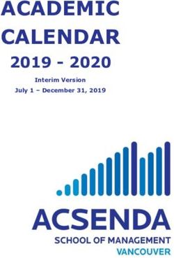 ACADEMIC CALENDAR 2019 2020 - Interim Version July 1 - December 31, 2019 - Acsenda School of Management