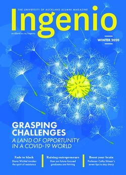 GRASPING CHALLENGES A LAND OF OPPORTUNITY IN A COVID-19 WORLD - The University of Auckland