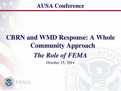 CBRN and WMD Response: A Whole Community Approach The Role of FEMA - AUSA Conference