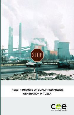 HEALTH IMPACTS OF COAL FIRED POWER GENERATION IN TUZLA