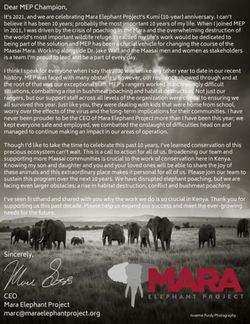 Dear MEP Champion, Mara Elephant Project