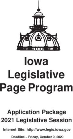 Iowa Legislative Page Program - Application Package 2021 Legislative Session Internet Site
