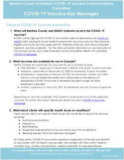 COVID-19 Vaccine Key Messages - Renfrew County and District COVID-19 Vaccine Communications Committee - Town of Deep River