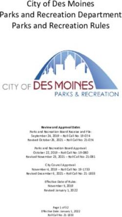 City of Des Moines Parks and Recreation Department Parks and Recreation Rules