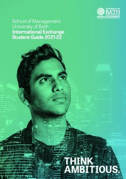 School of Management University of Bath - International Exchange Student Guide 2021-22