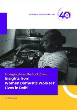 Insights from Women Domestic Workers' Lives in Delhi - Emerging from the Lockdown