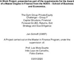 A Work Project, presented as part of the requirements for the Award of a Master Degree in Finance from the NOVA - School of Business and Economics.