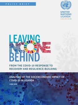 FROM THE COVID-19 RESPONSE TO RECOVERY AND RESILIENCE-BUILDING ANALYSES OF THE SOCIOECONOMIC IMPACT OF COVID-19 IN UGANDA - JUNE 2020 - UNDP