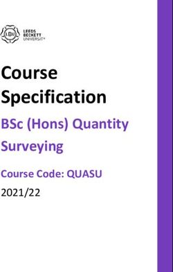 Course Specification BSc (Hons) Quantity Surveying Course Code: QUASU 2021/22