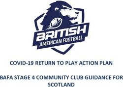 COVID-19 RETURN TO PLAY ACTION PLAN BAFA STAGE 4 COMMUNITY CLUB GUIDANCE FOR SCOTLAND