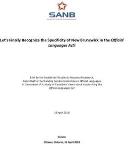 Let's Finally Recognize the Specificity of New Brunswick in the Official - Senate of Canada