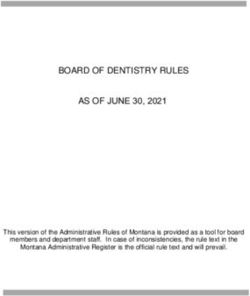 BOARD OF DENTISTRY RULES AS OF JUNE 30, 2021