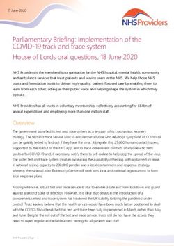 Parliamentary Briefing: Implementation of the COVID-19 track and trace system House of Lords oral questions, 18 June 2020