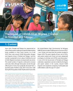 The Impact of COVID-19 on Migrant Children in Trinidad and Tobago1 1. Context