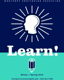 Learn Winter / Spring 2019 - WESTPORT CONTINUING EDUCATION - westportcontinuinged.com