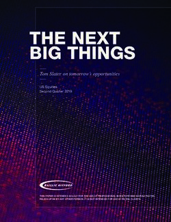 THE NEXT BIG THINGS Tom Slater on tomorrow's opportunities - US Equities Second Quarter 2019 - Baillie Gifford