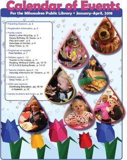 Calendar of Events For the Milwaukee Public Library January-April, 2018
