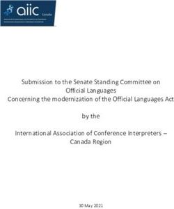 Submission to the Senate Standing Committee on Official Languages Concerning the modernization of the Official Languages Act by the International ...