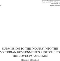 SUBMISSION TO THE INQUIRY INTO THE VICTORIAN GOVERNMENT'S RESPONSE TO THE COVID-19 PANDEMIC - BRIANNA MELVILLE