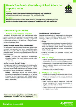 Honda TreeFund - Canterbury School Allocation Support notes