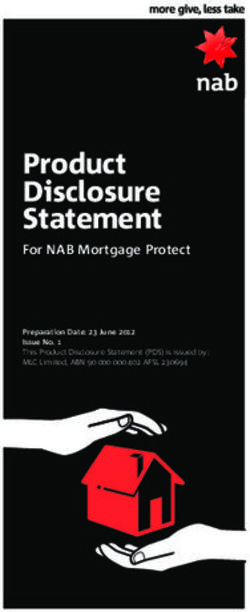 Product Disclosure Statement - For NAB Mortgage Protect