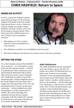 CHRIS HADFIELD: Return to Space - News in Review - February 2013 - Teacher Resource Guide