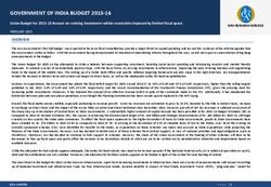 GOVERNMENT OF INDIA BUDGET 2015-16