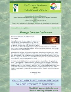 Message from the Conference - The Vermont Conference of the United Church of Christ