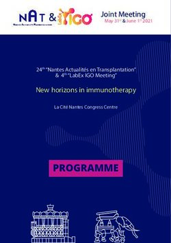 Joint Meeting May 31st & June 1st 2021 - New horizons in immunotherapy
