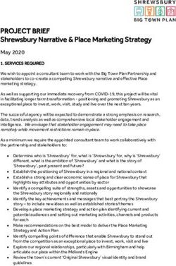 PROJECT BRIEF Shrewsbury Narrative & Place Marketing Strategy