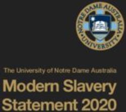 Modern Slavery Statement 2020 - The University of Notre Dame Australia - Australian Catholic Anti ...