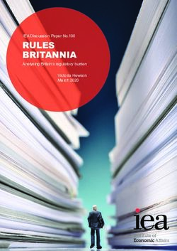 RULES BRITANNIA IEA Discussion Paper No.100 Analysing Britain's regulatory burden Victoria Hewson March 2020 - Institute of Economic Affairs