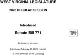 WEST VIRGINIA LEGISLATURE - Senate Bill 771 2020 REGULAR SESSION Introduced