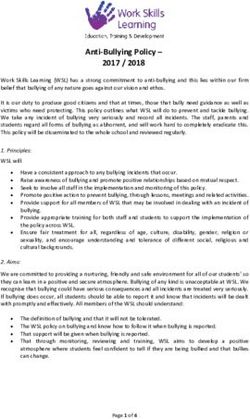 Anti-Bullying Policy 2017 / 2018 - Work Skills Learning