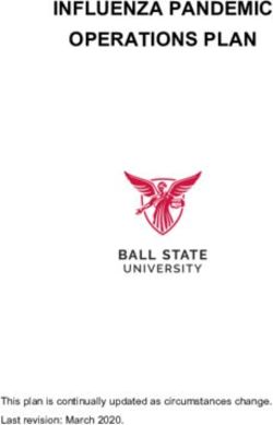 INFLUENZA PANDEMIC OPERATIONS PLAN - This plan is continually updated as circumstances change. Last revision: March 2020 - Ball State University