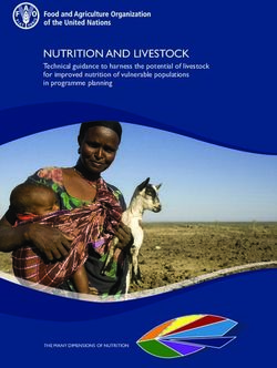 NUTRITION AND LIVESTOCK - Technical guidance to harness the potential of livestock for improved nutrition of vulnerable populations in programme ...