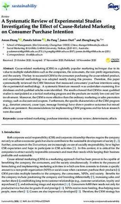 A Systematic Review of Experimental Studies Investigating the Effect of Cause-Related Marketing on Consumer Purchase Intention - MDPI