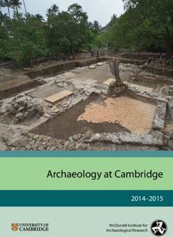 ARCHAEOLOGY AT CAMBRIDGE - 2014-2015 MCDONALD INSTITUTE FOR ARCHAEOLOGICAL RESEARCH - DEPARTMENT OF ARCHAEOLOGY
